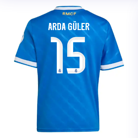 Real Madrid infant third jersey 2526 blue – arda güler – 15 Kits - Authentic Fan Merchandise
