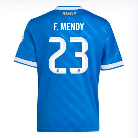 Real Madrid infant third jersey 2526 blue – f. mendy – 23 Kits - Authentic Fan Merchandise