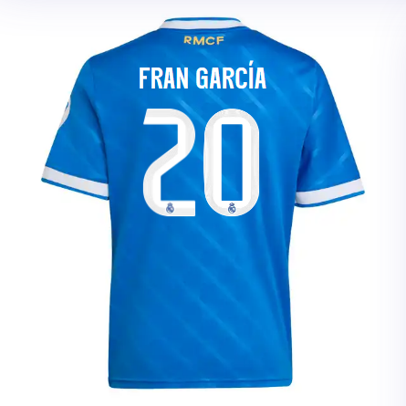 Real Madrid infant third jersey 2526 blue – fran garcía – 20 Kits - Authentic Fan Merchandise