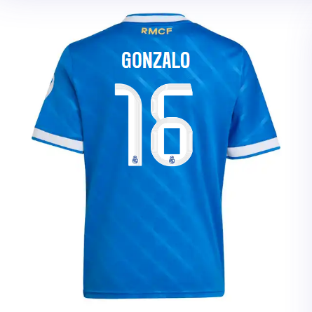 Real Madrid infant third jersey 2526 blue – gonzalo – 16 Kits - Authentic Fan Merchandise