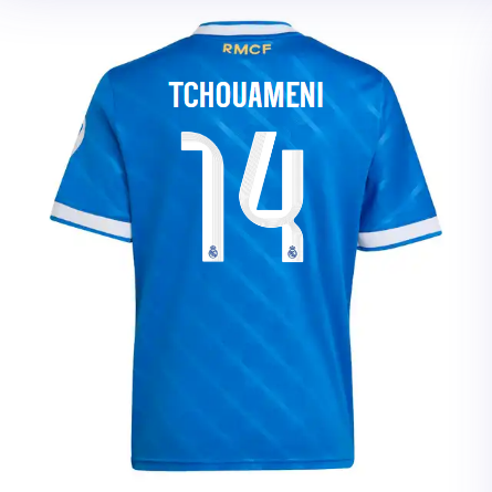 Real Madrid infant third jersey 2526 blue – tchouameni – 14 Kits - Authentic Fan Merchandise