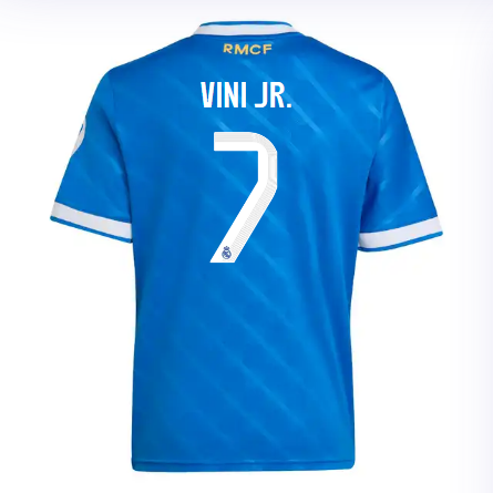 Real Madrid infant third jersey 2526 blue – vini jr. – 7 Kits - Authentic Fan Merchandise