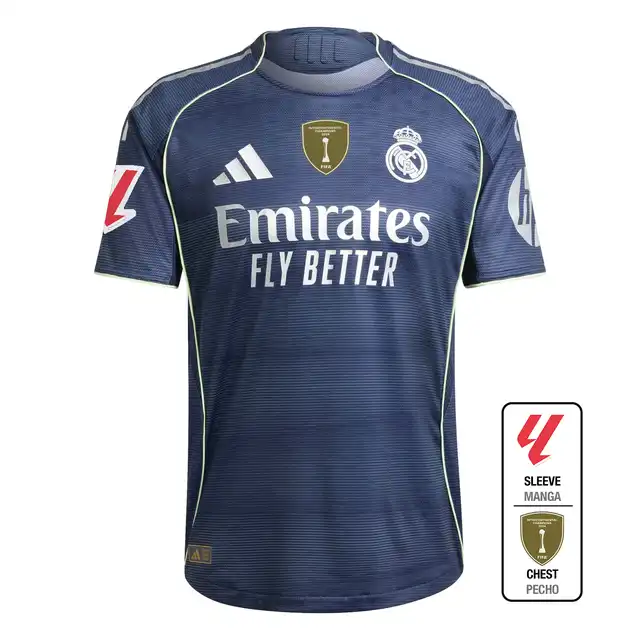 Real Madrid mens authentic away jersey 2526 navy blue – la liga  intercontinental Kits - Authentic Fan Merchandise