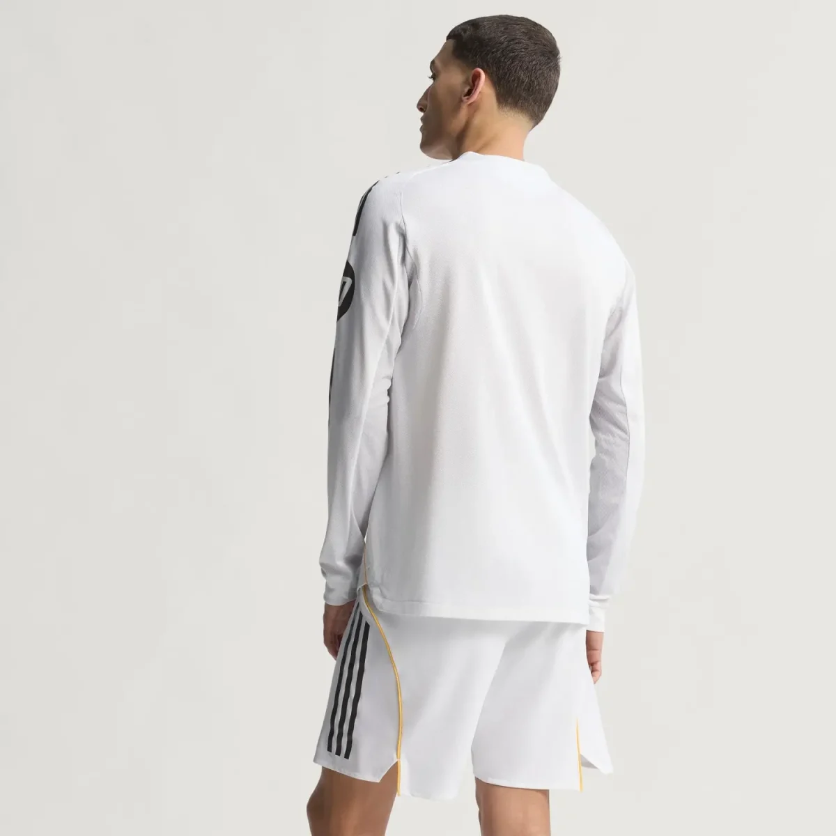 Real Madrid mens authentic home long sleeve jersey 2526 white with custom print Kits - Authentic Fan Merchandise