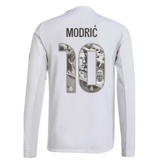 Real Madrid mens authentic home long sleeve jersey 2526 white Kits - Authentic Fan Merchandise
