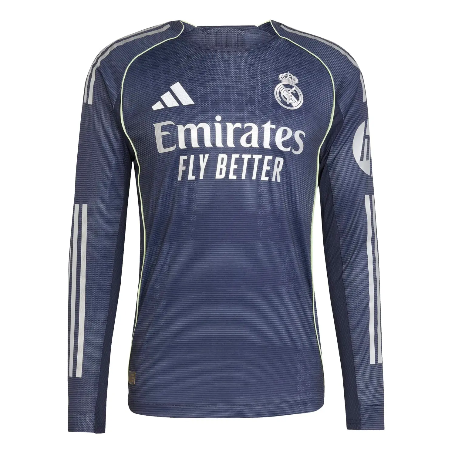 Real Madrid mens authentic long sleeve away jersey 2526 navy blue Kits - Authentic Fan Merchandise