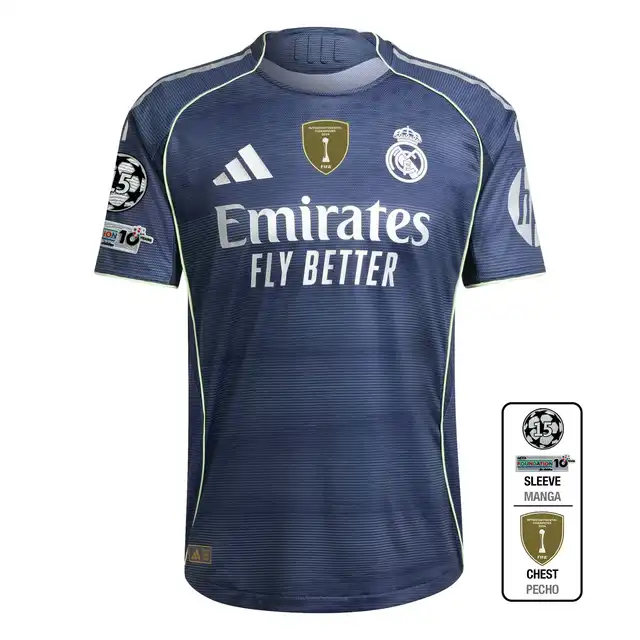 Real Madrid mens away jersey authentic 2526 navy blue – champions league  intercontinental Kits - Authentic Fan Merchandise