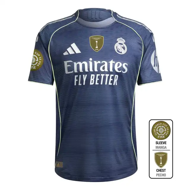 Real Madrid mens away jersey authentic 2526 navy blue – club world cup  intercontinental Kits - Authentic Fan Merchandise
