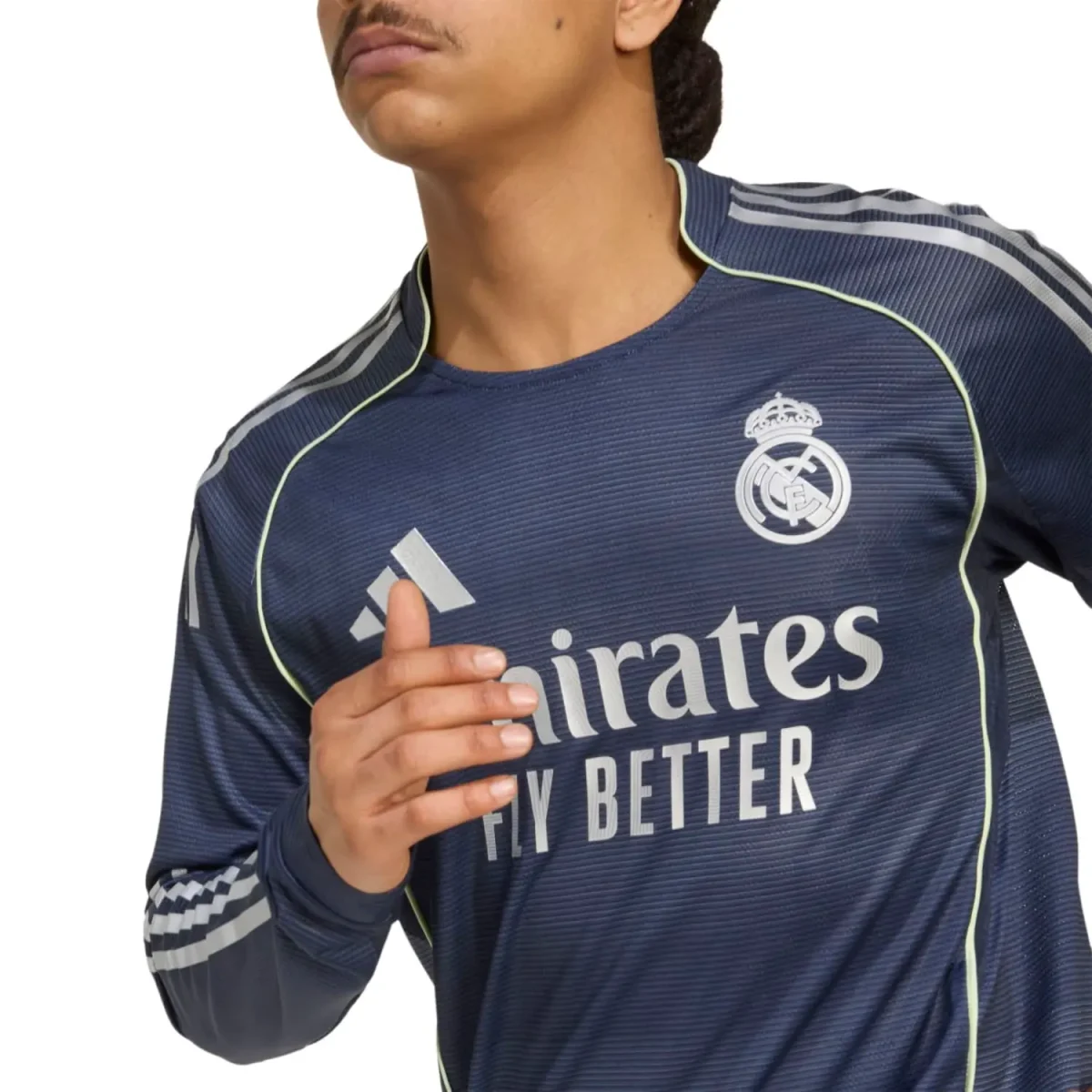 Real Madrid mens away jersey authentic long sleeve 2526 navy blue – la liga  intercontinental with custom print Kits - Authentic Fan Merchandise