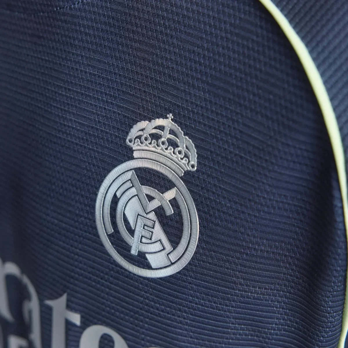 Real Madrid mens away jersey authentic long sleeve 2526 navy blue with custom print Kits - Authentic Fan Merchandise