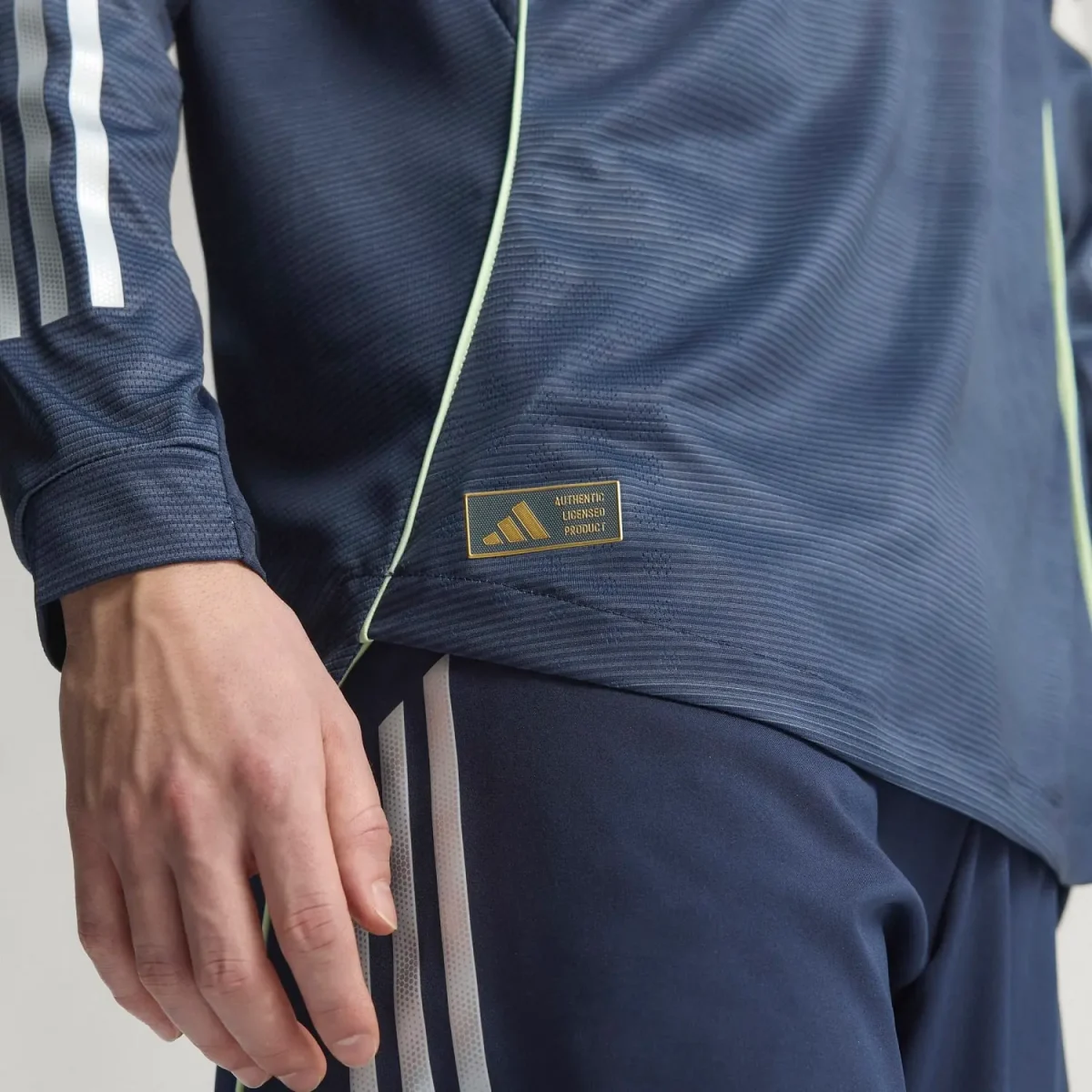 Real Madrid mens away jersey authentic long sleeve 2526 navy blue with custom print Kits - Authentic Fan Merchandise
