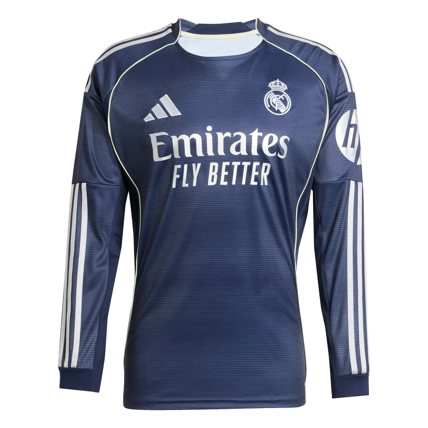 Real Madrid mens away long sleeve jersey 2526 navy with individual print Kits - Authentic Fan Merchandise