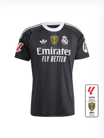 Real Madrid mens goalkeeper jersey 2526 black – la liga  intercontinental Kits - Authentic Fan Merchandise