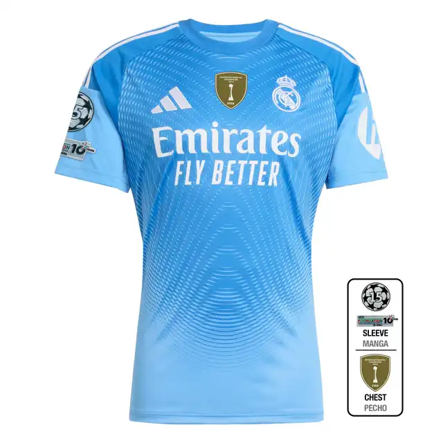 Real Madrid mens goalkeeper jersey 2526 blue – champions league  intercontinental Kits - Authentic Fan Merchandise