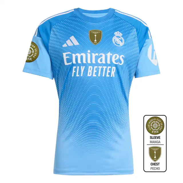 Real Madrid mens goalkeeper jersey 2526 blue – club world cup  intercontinental Kits - Authentic Fan Merchandise