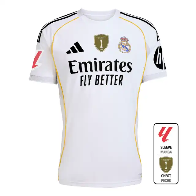Real Madrid mens home jersey 2526 white – la liga  intercontinental with custom print Kits - Authentic Fan Merchandise