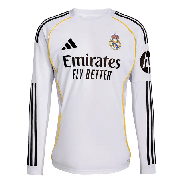 Real Madrid mens home long sleeve jersey 2526 white – la liga  intercontinental Kits - Authentic Fan Merchandise