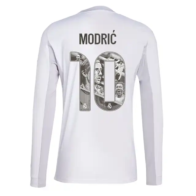 Real Madrid mens home long-sleeved jersey 2526 white Kits - Authentic Fan Merchandise