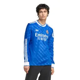 Real Madrid mens third jersey long sleeve jersey 2526 blue Kits - Authentic Fan Merchandise