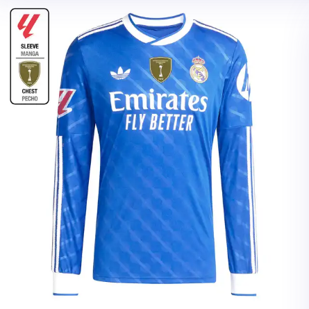 Real Madrid mens third long sleeve jersey 2526 blue – la liga  intercontinental Kits - Authentic Fan Merchandise