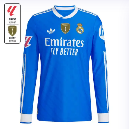 Real Madrid mens third long sleeve replica jersey 2526 blue – la liga  intercontinental Kits - Authentic Fan Merchandise