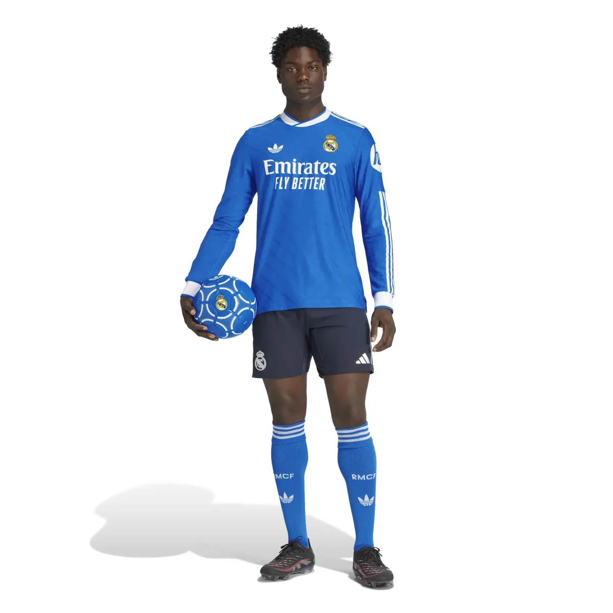 Real Madrid mens third long sleeve replica jersey 2526 blue – linda c. – 18 – champions league  intercontinental Kits - Authentic Fan Merchandise