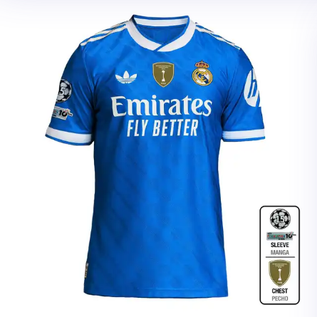 Real Madrid mens third replica jersey 2526 blue – champions league  intercontinental Kits - Authentic Fan Merchandise