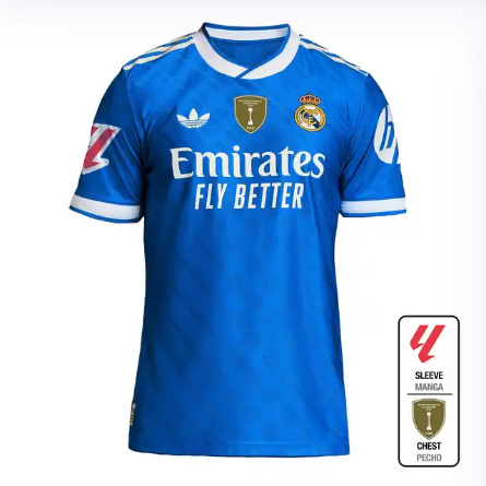 Real Madrid mens third replica jersey 2526 blue – la liga  intercontinental Kits - Authentic Fan Merchandise