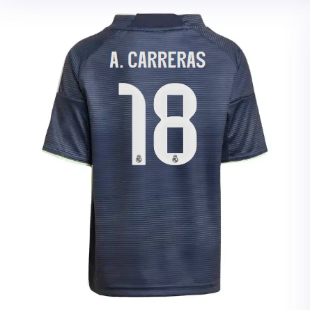 Real Madrid mini-kit away jersey set 2526 navy blue – a. carreras – 18 Kits - Authentic Fan Merchandise