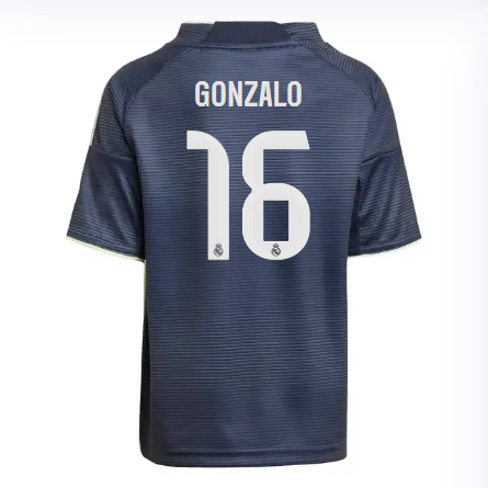 Real Madrid mini-kit away jersey set 2526 navy blue – gonzalo – 16 Kits - Authentic Fan Merchandise