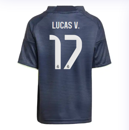 Real Madrid mini-kit away jersey set 2526 navy blue – lucas v. – 17 Kits - Authentic Fan Merchandise
