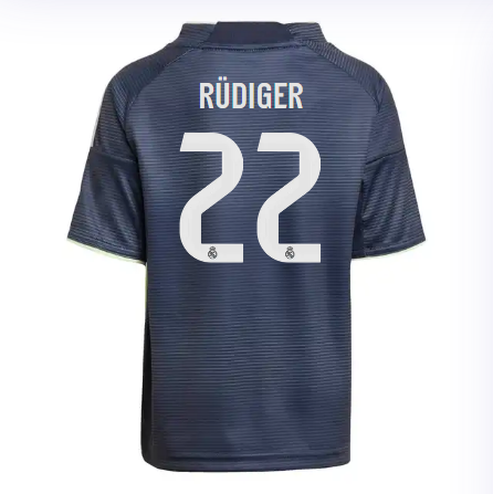 Real Madrid mini-kit away jersey set 2526 navy blue – rüdiger – 22 Kits - Authentic Fan Merchandise