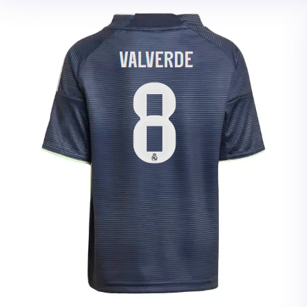 Real Madrid mini-kit away jersey set 2526 navy blue – valverde – 8 Kits - Authentic Fan Merchandise