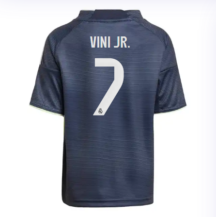Real Madrid mini-kit away jersey set 2526 navy blue – vini jr. – 7 Kits - Authentic Fan Merchandise