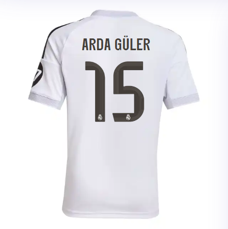 Real Madrid mini-kit home jersey set 2526 white – arda güler – 15 Kits - Authentic Fan Merchandise