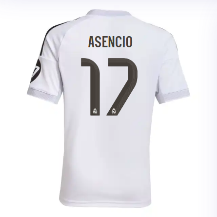 Real Madrid mini-kit home jersey set 2526 white – asencio – 17 Kits - Authentic Fan Merchandise