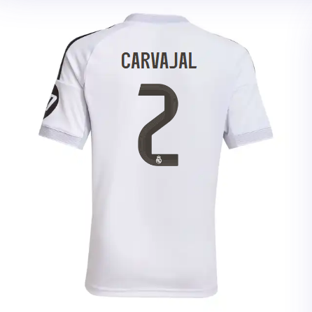 Real Madrid mini-kit home jersey set 2526 white – carvajal – 2 Kits - Authentic Fan Merchandise