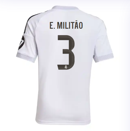 Real Madrid mini kit home jersey set 2526 white – e. militão – 3 Kits - Authentic Fan Merchandise