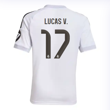 Real Madrid mini-kit home jersey set 2526 white – lucas v. – 17 Kits - Authentic Fan Merchandise