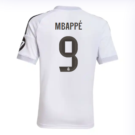 Real Madrid mini-kit home jersey set 2526 white – mbappé – 9 Kits - Authentic Fan Merchandise