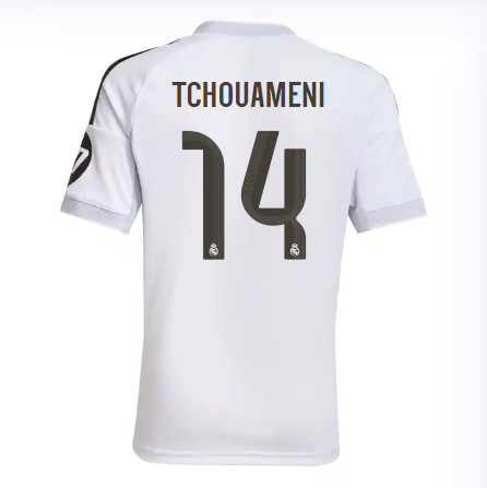 Real Madrid mini-kit home jersey set 2526 white – tchouameni – 14 Kits - Authentic Fan Merchandise
