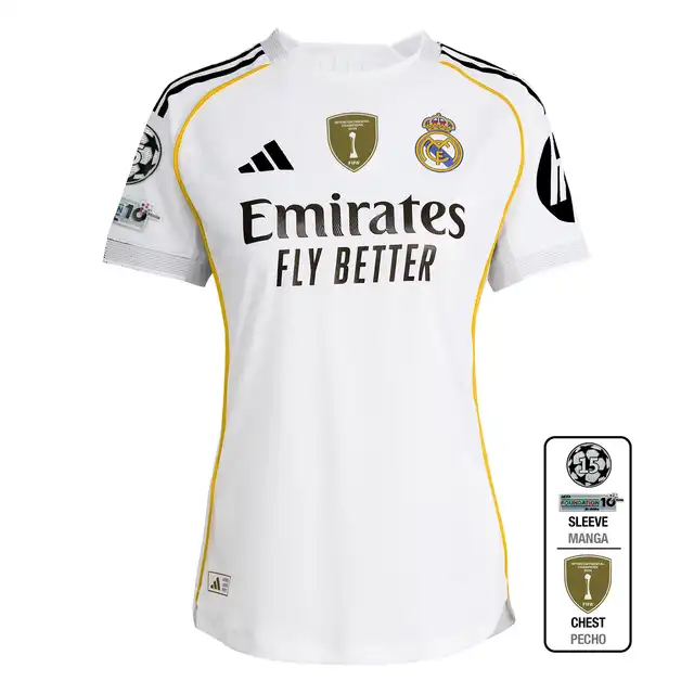 Real Madrid womens authentic home jersey 2526 white – champions league  intercontinental with custom print Kits - Authentic Fan Merchandise