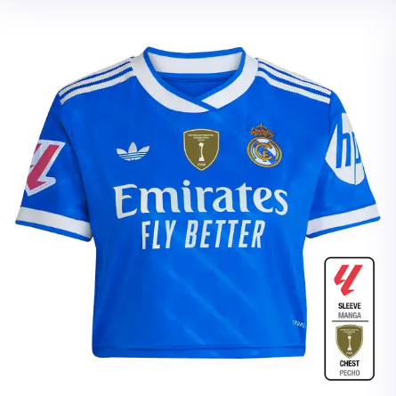 Real Madrid womens third crop jersey 2526 blue – la liga  intercontinental Kits - Authentic Fan Merchandise