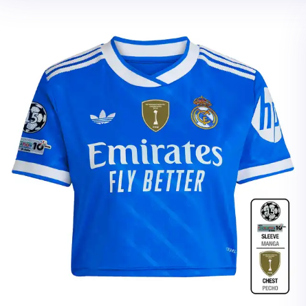 Real Madrid womens third jersey crop jersey 2526 blue – champions league  intercontinental Kits - Authentic Fan Merchandise