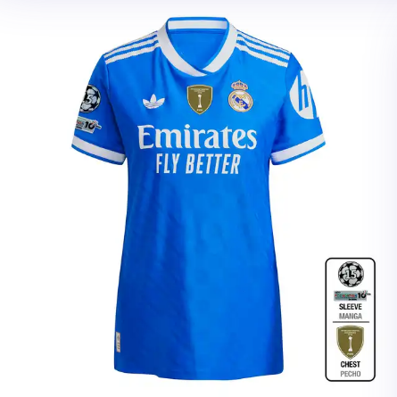 Real Madrid womens third jersey replica jersey 2526 blue – champions league  intercontinental Kits - Authentic Fan Merchandise