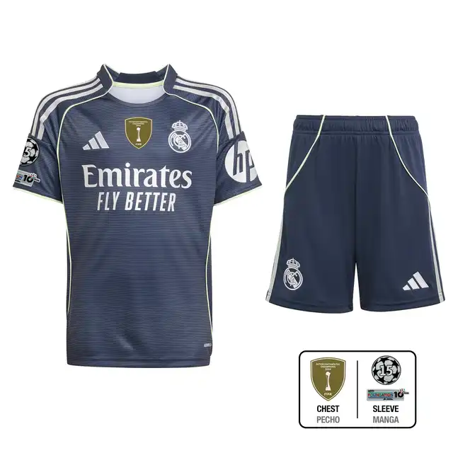Real Madrid youth away jersey set 2526 navy blue – champions league  intercontinental Kits - Authentic Fan Merchandise