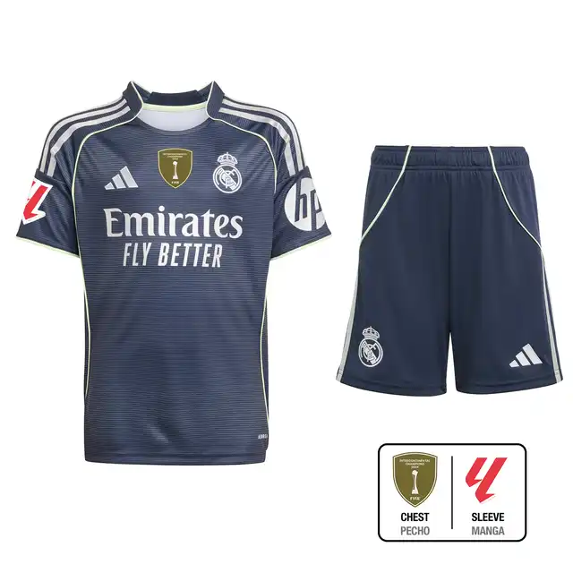 Real Madrid youth away jersey set 2526 navy blue – la liga  intercontinental Kits - Authentic Fan Merchandise