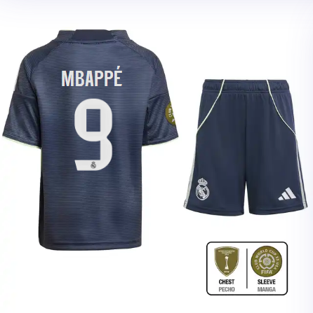 Real Madrid youth away jersey set 2526 navy blue – mbappé – 9 – club world cup  intercontinental Kits - Authentic Fan Merchandise