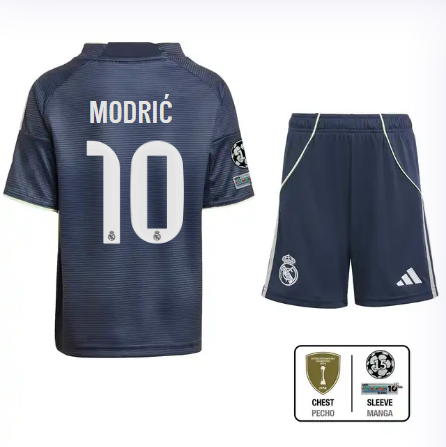 Real Madrid youth away jersey set 2526 navy blue – modrić – 10 – champions league  intercontinental Kits - Authentic Fan Merchandise