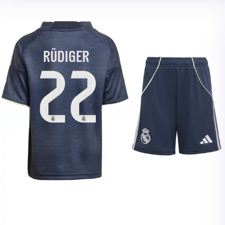 Real Madrid youth away jersey set 2526 navy blue – rüdiger – 22 Kits - Authentic Fan Merchandise
